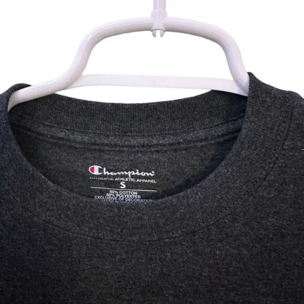Ole Miss Champion‎ T-Shirt Mens S Small Gray Long Sleeve Tee 50/50 Cotton Poly - Picture 4 of 5